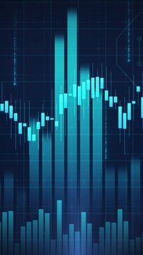 Stock market financial data analysis, digital background with abstract charts