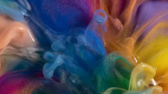 Color fluid mixing picture, colorful fluid pigment dynamic effect