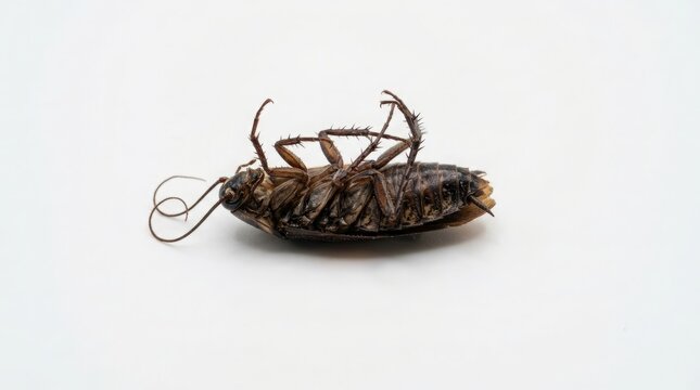 Dead Cockroach Isolated on White Background