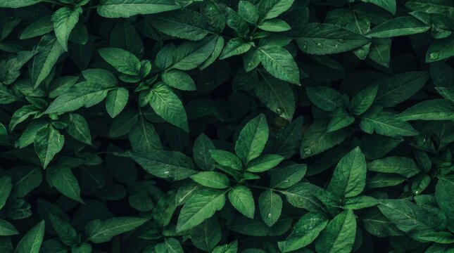Dark green leaves texture creates natural background for cover page