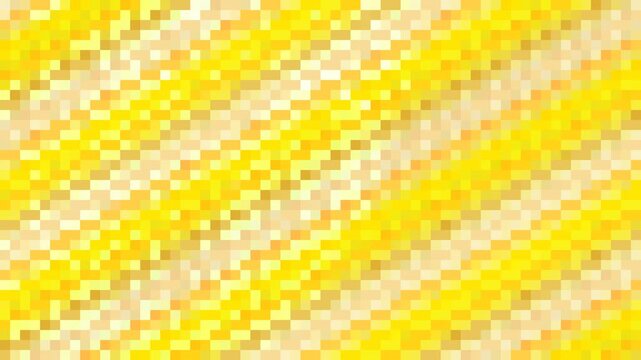 Bright yellow pixel mosaic background featuring small square blocks, warm golden tones, soft highlights, and dynamic digital texture for modern motion graphics and visual effects.