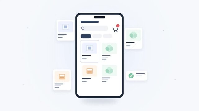 Smartphones displaying mobile shopping app interface