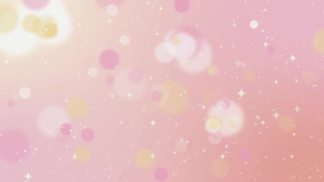 Pastel pink bokeh background with soft white sparkles twinkling, seamless loop for New Year greetings, presentation and web banner in 4K