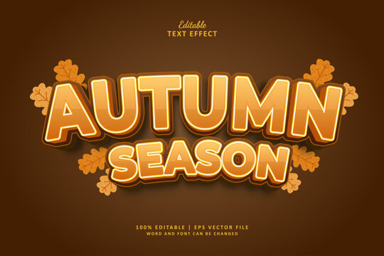 Autumn Season Editable Text Effect Style 3d Bold Orange