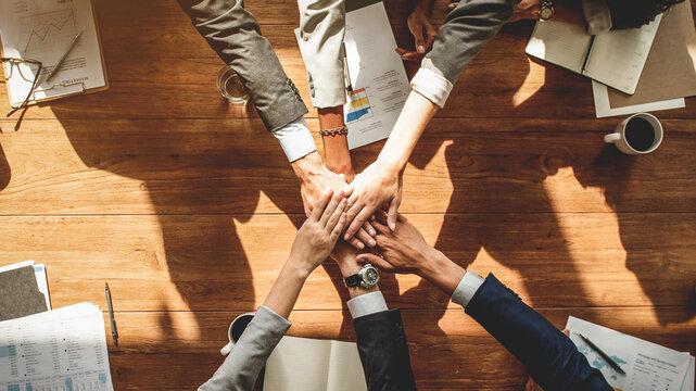 Teamwork unity meeting collaboration success