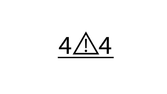 Animated four zero four error code graphic design isolated on solid white background screen