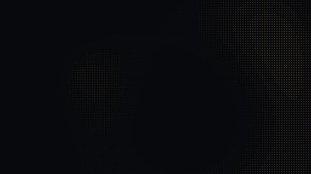 Halftone Dot Matrix Spotlight Rotating in Circular Sweep Pattern on Black Screen for Retro Digital Sci-Fi Display and Motion Graphic Overlay