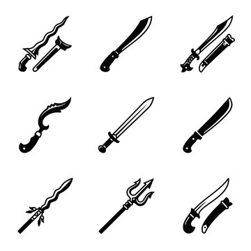 Indonesian Traditional Weapon Blade Vector