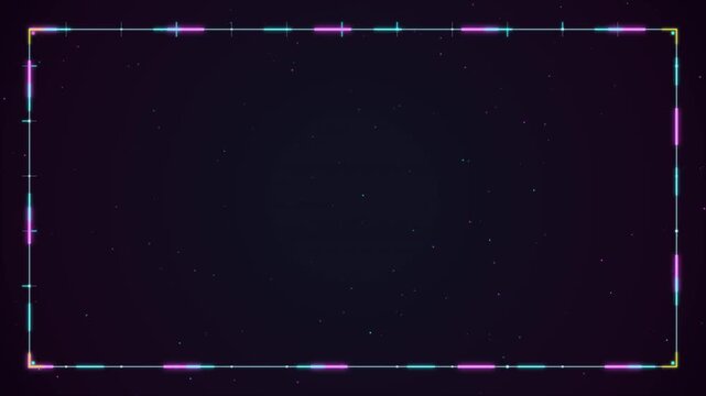 Seamless frame border animation for celebrations, Christmas or New Year. Seamless looped animation motion graphic.