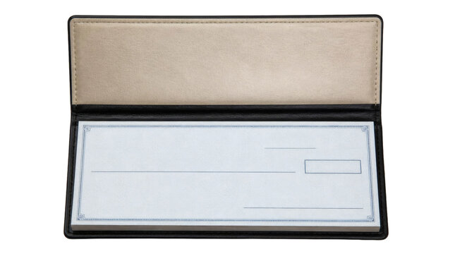 Open Checkbook with Blank Check Ready for Writing
