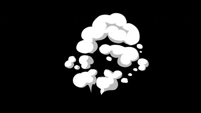 Animation cartoon explosion Elements smoke 2d,  with five color and  cartoon flash  fx style hand drawn , perfect of explosion element and  cartoon smoke  . alpha channel only 4