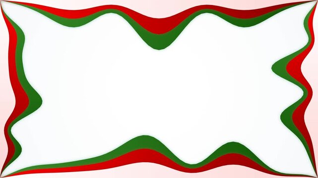 Abstract wavy border frame animation for christmas, new year or holiday design