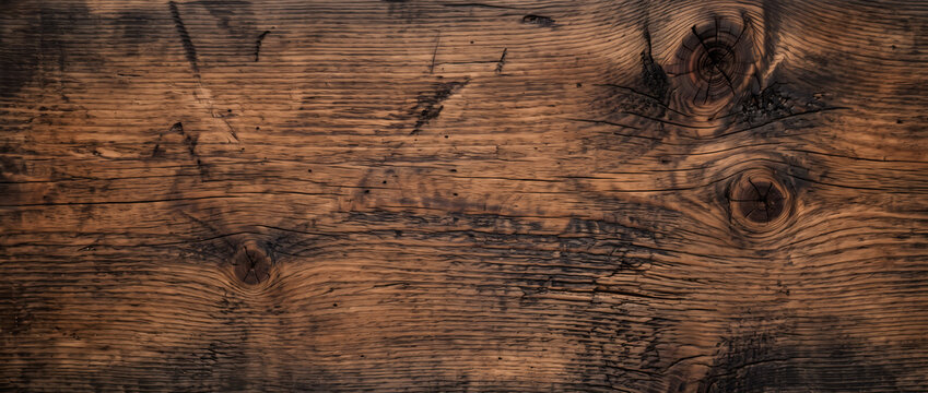 Amber reclaimed wood texture background with prominent circular knots and rough weathered grain for rustic design