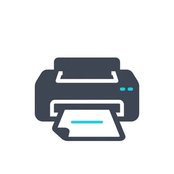 Printer Paper Output Printing Logo Vector Icon