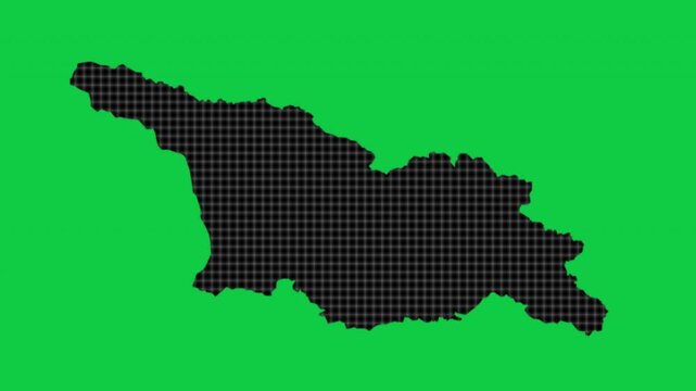 Georgia black cells effect map pop animation green background