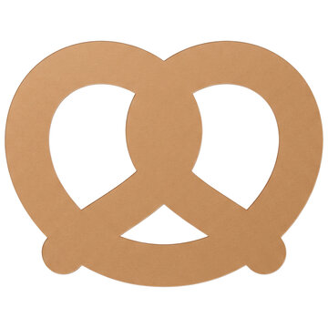 Pretzel shape cutout made of brown cardboard