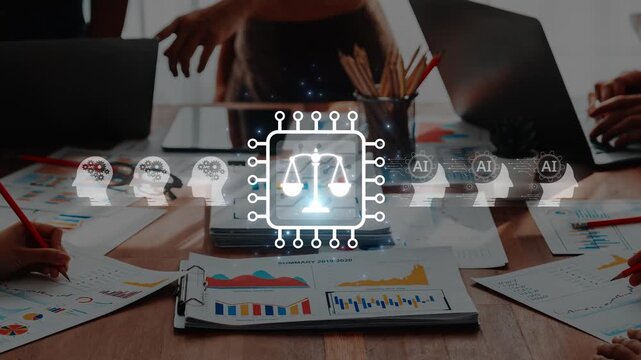 This image showcases the intersection of legal practices and artificial intelligence, highlighting modern tools that enhance efficiency and streamline workflows in law. Raster
