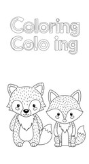 Fototapeta premium Cute Fox Coloring Page for Kids and Adults.