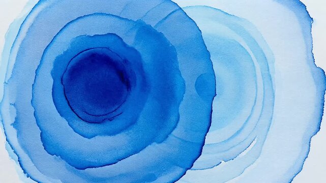 Blue Watercolor Paint Spreading on Paper 4K Generative AI