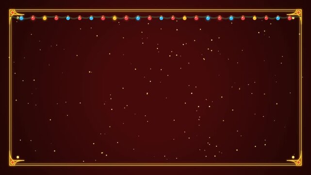 Seamless frame border animation for celebrations, Christmas or New Year. Seamless looped animation motion graphic.