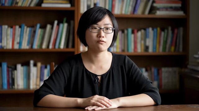 Images of women sitting at tables and talking indoors, as told by women in the library
