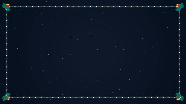 Seamless frame border animation for celebrations, Christmas or New Year. Seamless looped animation motion graphic.
