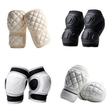 Elbow pads padded protective gear isolated on clean white background lighting soft natural style realistic