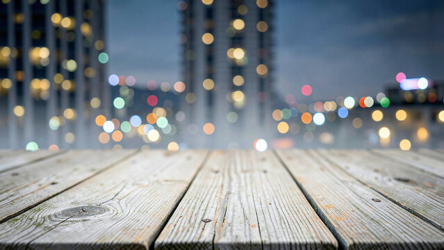 Honed Grey Concrete Table Surface on Luxury Hotel Rooftop Terrace Overlooking Urban Metropolis Luxur