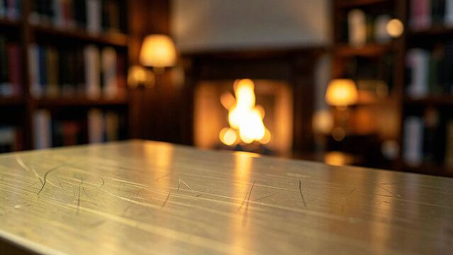Blonde Maple Wooden Bar Top on Modern Penthouse Balcony Bar with Glass Railings Luxury City Bokeh Ba