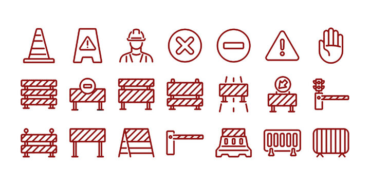 Safety & Construction Barrier Icons