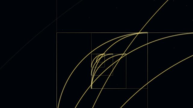 Golden Ratio Spiral Geometric Mathematical Growth Animation