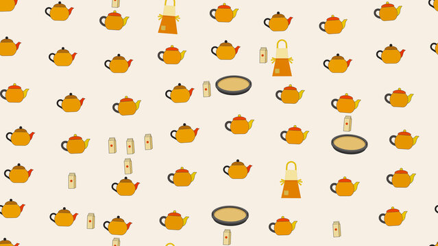 Teapot and Kitchenware Pattern
