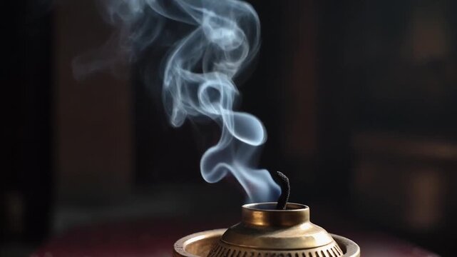 Oud smoke curling from a burner