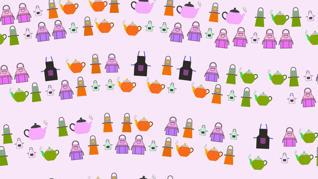 Teapots and Aprons Pattern