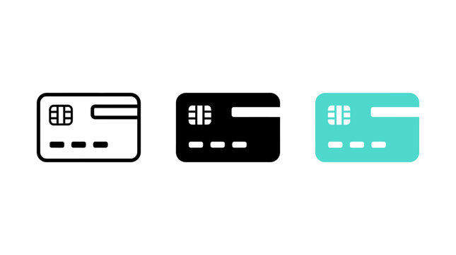 Debit card icon design set vector illustration for financial concepts