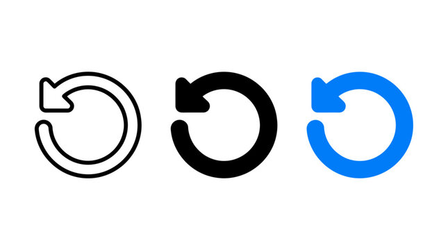 Set of refresh reload and rotate arrow icons vector graphic design element