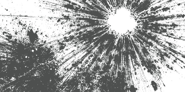 Abstract Black and White Ink Splatter Explosion Grunge Background