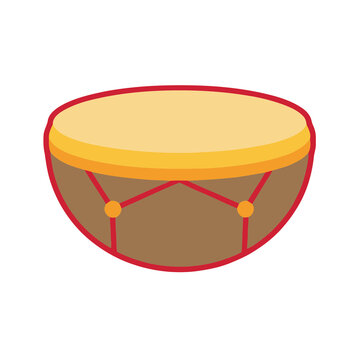 Cartoon drum isolated on transparent background