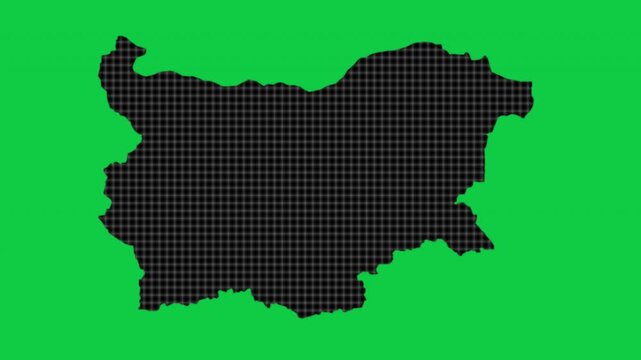 Bulgaria black cells effect map pop animation green background