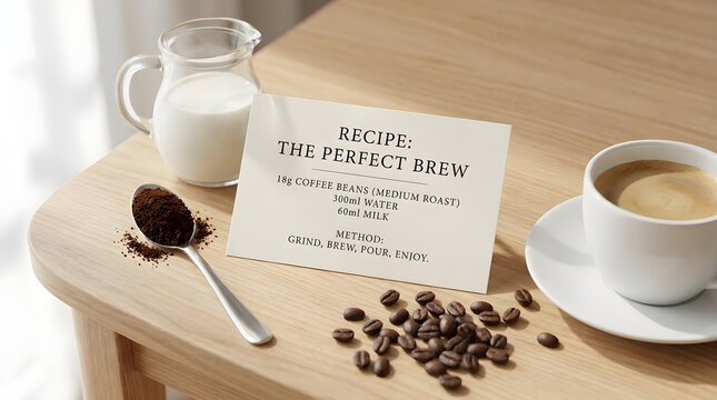 Coffee Recipe Card With Ingredients Layout