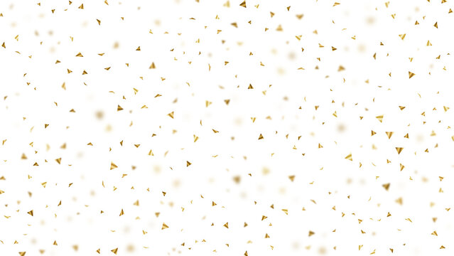 Minimal golden confetti pattern on clean white celebration background