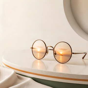 gandhi jayanti concept background with iconic round glasses