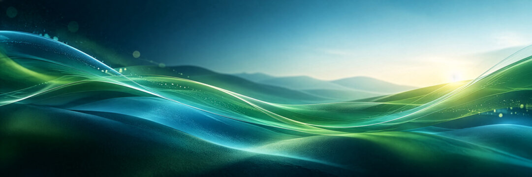 Renewable Energy Technology Green Blue Banner Background