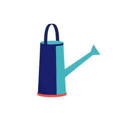 Blue and teal watering can illustration © bajuki