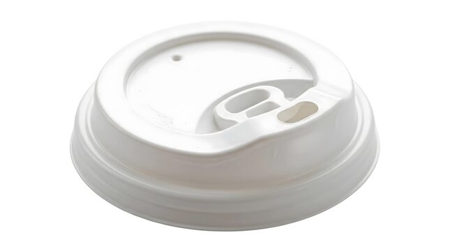 White disposable coffee cup lid isolated on clean white studio background