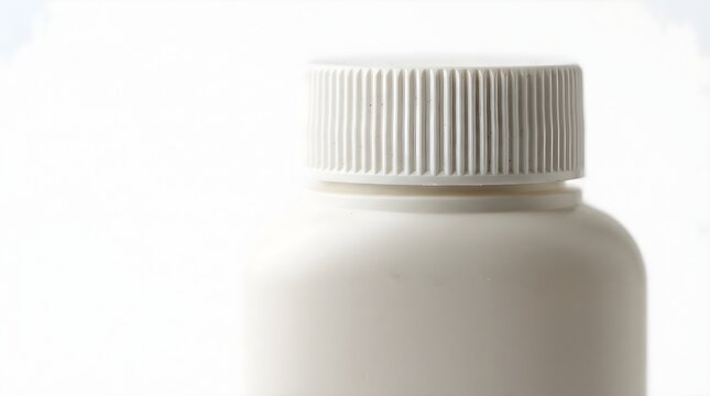 White plastic bottle cap close up macro view on bright clean background