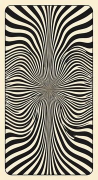 Black and white wavy lines optical illusion pattern