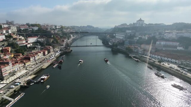 Ponte D Luis Porto Ribeira Drone Gaia Portugal