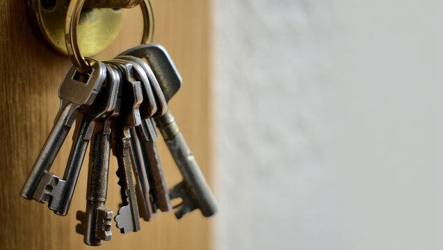 Bunch of Old Keys on a Key Ring