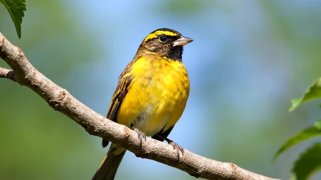 Yellow and black birds perched on the branches, and a picture of a yellow finch perched on the branches